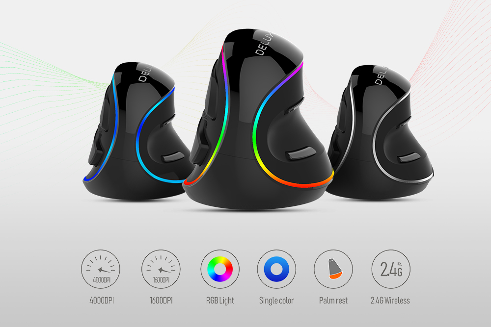 Delux M618 PLUS Ergonomics Vertical Gaming Wired Mouse 6 Buttons 4000 DPI Optical RGB Wireless Right Hand Mice For PC Laptop Delux M618 PLUS Ergonomics Vertical Gaming Wired Mouse 6 Buttons 4000 DPI Optical RGB Wireless Right Hand Mice For PC Laptop